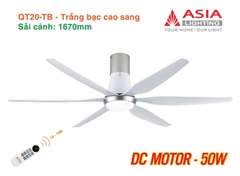Quạt Trần Động Cơ DC Asia Lighting QT20-TB (Màu Trắng Bạc Cao Sang)
