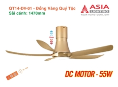 Quạt Trần Động Cơ DC Asia Lighting QT14-DV-02 (Màu Đồng Vàng Quý Tộc)