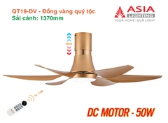 Quạt Trần Động Cơ DC Asia Lighting QT19-DV (Màu Đồng Vàng Quý Tộc)