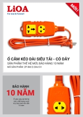 Ổ CẮM KÉO DÀI SIÊU TẢI CÓ DÂY LIOA - TOTAL 30A 250V~ MAX 6600W