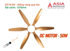 Quạt Trần Động Cơ DC Asia Lighting QT19-DV (Màu Đồng Vàng Quý Tộc)
