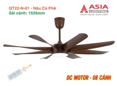 Quạt Trần Động Cơ DC Asia Lighting QT22-N-01 (Màu Nâu Cà Phê)