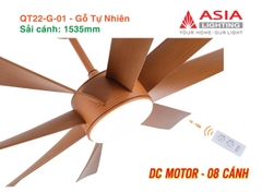 Quạt Trần Động Cơ DC Asia Lighting QT22-G-01 (Màu Gỗ Tự Nhiên)