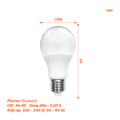 Bóng Đèn Bulb Nông Nghiệp Hoa Cúc Nanoco NLBC093