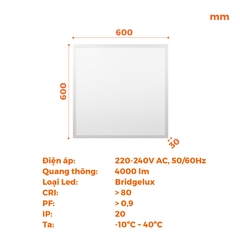 Đèn Backlit Office Panel Nanoco Maris Series NPLB60601