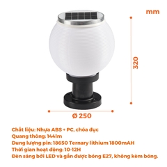 Đèn Sân Vườn Năng Lượng Mặt Trời Nanoco NTZ08250