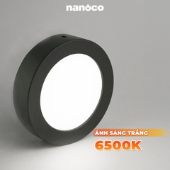Đèn Ốp Trần Nổi Hình Tròn Viền Đen Nanoco NPL12RB