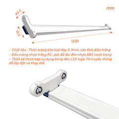 Máng Đèn Tuýp Đôi T8 Nanoco NT8F218N (1.2m)