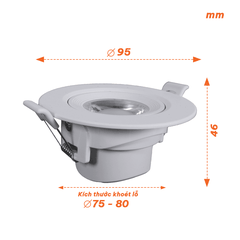 Đèn Trần Chỉnh Góc Nanoco NADL07 (7W)
