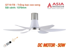 Quạt Trần Động Cơ DC Asia Lighting QT19-TB (Màu Trắng Bạc Cao Sang)