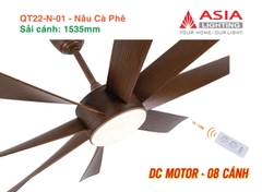 Quạt Trần Động Cơ DC Asia Lighting QT22-N-01 (Màu Nâu Cà Phê)