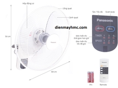 Quạt treo tường Panasonic F-409M Blue (màu xanh ngã xám - F-409MB)
