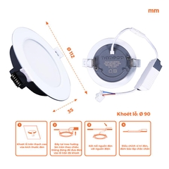 Đèn Âm Trần Nanoco 3S Series NDL09W (9W)