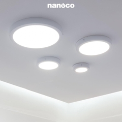 Đèn Ốp Trần Nổi Hình Tròn Viền Trắng Nanoco NPL12R