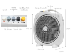 Quạt Hộp Asia F16001 (Màu Xám, Màu Xanh Lá)