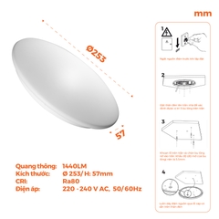 Đèn Trần Chống Ẩm Đế Hợp Kim Nanoco NCL18MP1 (18W)