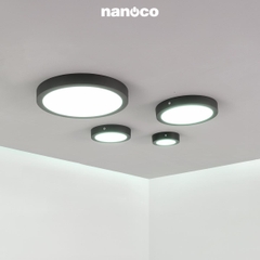 Đèn Ốp Trần Nổi Hình Tròn Viền Đen Nanoco NPL24RB