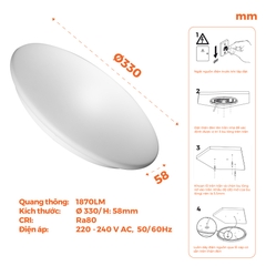 Đèn Trần Chống Ẩm Đế Hợp Kim Nanoco NCL24MP1 (24W)