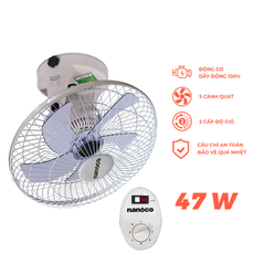 Quạt Trần Đảo Nanoco NOF1609 (màu xám trắng)