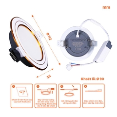Đèn Âm Trần Nanoco 3S Series NDL09G (9W)
