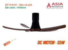 Quạt Trần Động Cơ DC Asia Lighting QT14-N-01 (Màu Nâu Cà Phê)