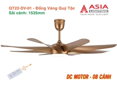Quạt Trần Động Cơ DC Asia Lighting QT22-DV-01 (Màu Đồng Vàng Quý Tộc)