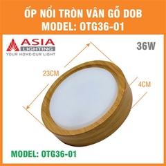 Đèn Ốp Nổi Tròn Vân Gỗ Asia Lighting OTG