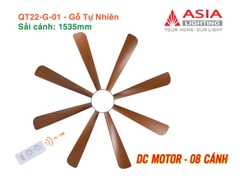 Quạt Trần Động Cơ DC Asia Lighting QT22-G-01 (Màu Gỗ Tự Nhiên)