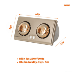 Đèn Sưởi Gắn Tường Hai Bóng Nanoco NBH634BE