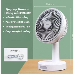 Quạt Sạc Nanoco NRF6536W