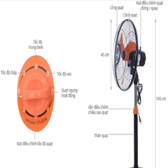 Quạt Đứng ASIA VY559 (Đen Cam, Xám)