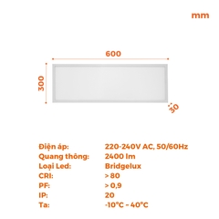 Đèn Backlit Office Panel Nanoco Maris Series NPLB30601