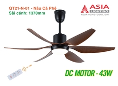 Quạt Trần Động Cơ DC Asia Lighting QT21-N-01 (Màu Nâu Cà Phê)