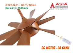 Quạt Trần Động Cơ DC Asia Lighting QT22-G-01 (Màu Gỗ Tự Nhiên)