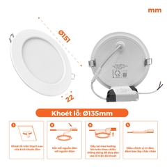 Đèn Âm Trần Nanoco Mira Series NPM12 (12W)