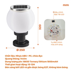 Đèn Sân Vườn Năng Lượng Mặt Trời Nanoco NTZ08250