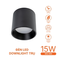 Đèn Ốp Nổi Trụ Đen Nanoco NSDL15B