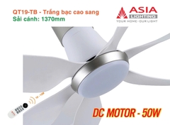 Quạt Trần Động Cơ DC Asia Lighting QT19-TB (Màu Trắng Bạc Cao Sang)