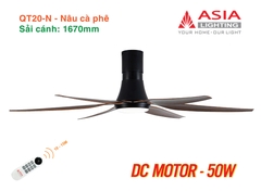 Quạt Trần Động Cơ DC Asia Lighting QT20-N (Màu Nâu Cà Phê)