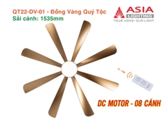 Quạt Trần Động Cơ DC Asia Lighting QT22-DV-01 (Màu Đồng Vàng Quý Tộc)