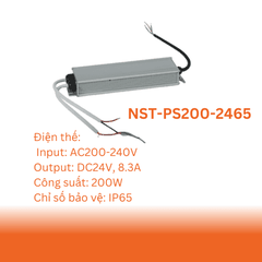 Phụ Kiện Đèn: Bộ Nguồn DC24V IP65 Cho LED Dây Ngoài Trời Nanoco NST-PS200-2465 (200W)