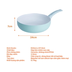 Chảo Hợp Kim Nhôm Cao Cấp Nanoco NCWR24DA-G