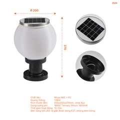 Đèn Sân Vườn Năng Lượng Mặt Trời Nanoco NTZ08200