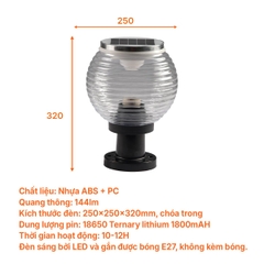 Đèn Sân Vườn Năng Lượng Mặt Trời Nanoco NTZ06250