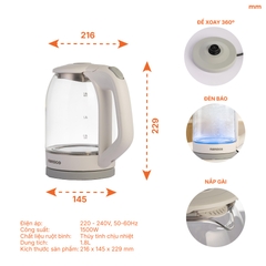 Ấm Đun Siêu Tốc Nanoco NKT1875W