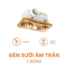 Đèn Sưởi Âm Trần Hai Bóng Nanoco NBHR201G