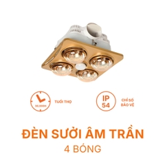 Đèn Sưởi Âm Trần Bốn Bóng Nanoco NBHR401G