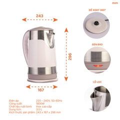 Ấm Đun Siêu Tốc Nanoco NKT3018BR