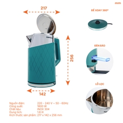 Ấm Đun Siêu Tốc Nanoco NKT1817DG / NKT1817W