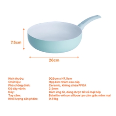 Chảo Hợp Kim Nhôm Cao Cấp Nanoco NCWR26DA-G